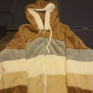 Cozy Striped Hooded Jacket